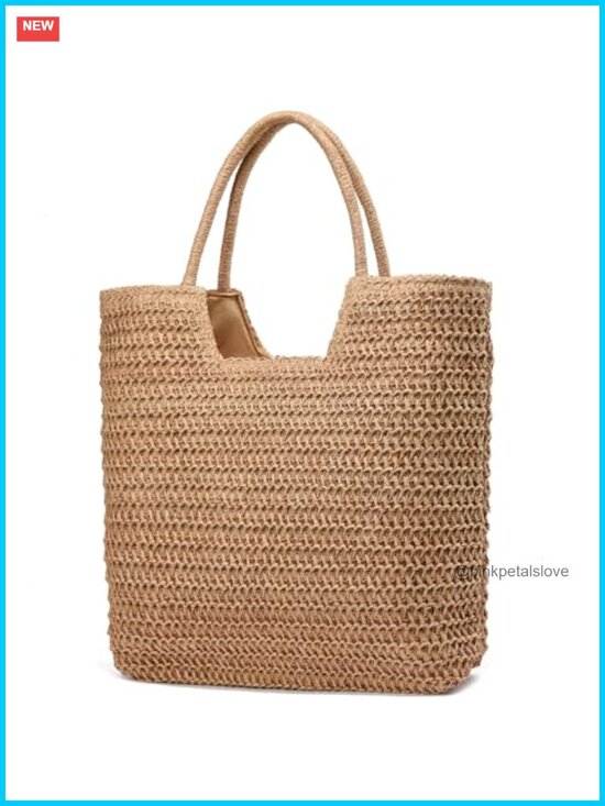 Handbags - Straw Woven Beach Tote Bag Large Shoulder Handbags for Vacation